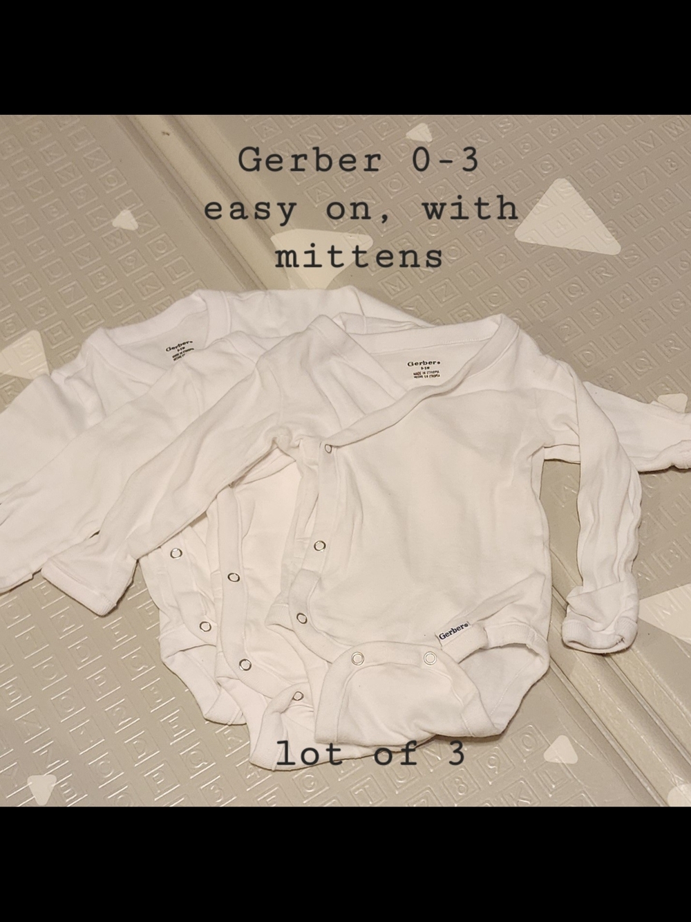 Gerber White Long-Sleeve One-Piece Bodysuit Trio